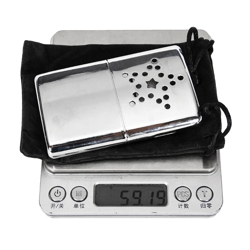 Mini calentador bolsillo recargable, calentador manos reutilizable, pequeño calentador aleación Zinc para quemador