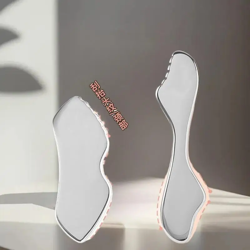 أسطوانة الوجه المصنوعة من الفولاذ المقاوم للصدأ وأداة غوا شا - جهاز تدليك مزدوج الوظائف لشد ورفع بشرة الوجه والرقبة #5