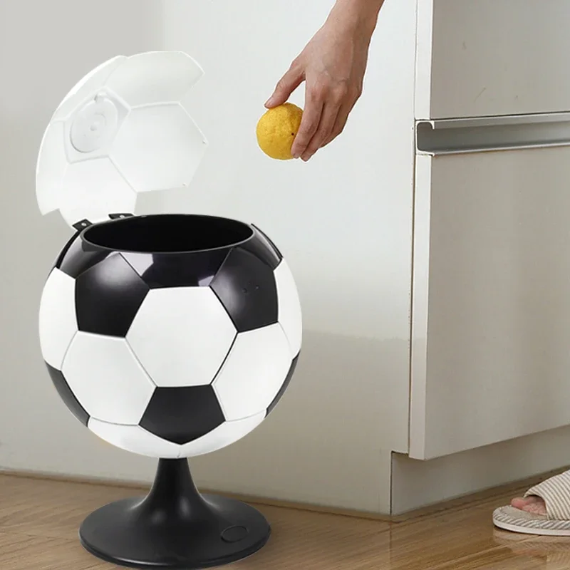 Intelligent induction trash can, creative football, home European style fashionable living room, kitchen, bathroom