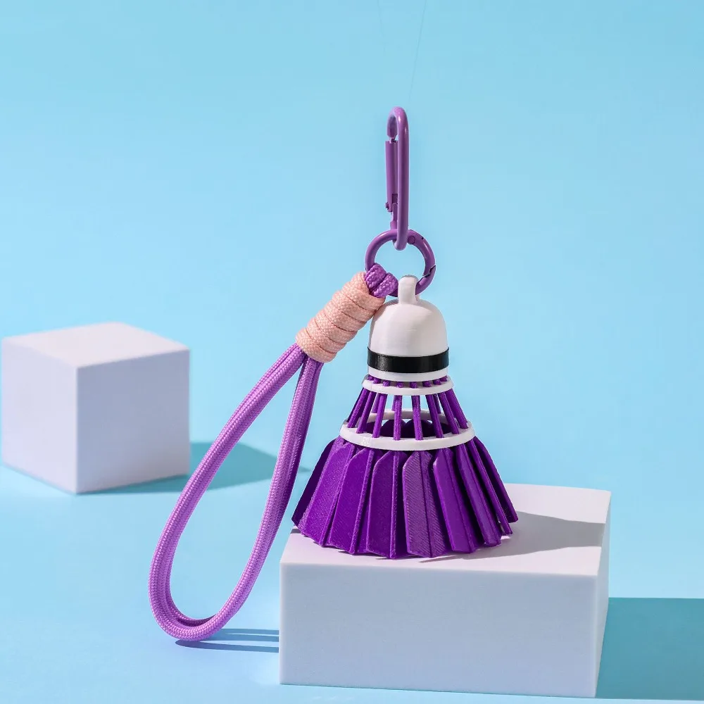 New 3D Printed Badminton Keychain Multicolor Decorative Badminton Bag Charm Shuttlecock Shape Shuttlecock Pendant Gifts