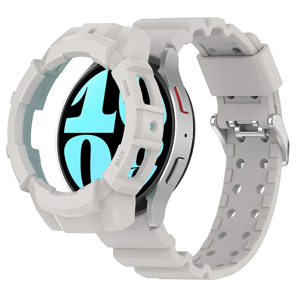 40mm/44mm caso + pulseira para samsung galaxy watch 7 silicone capa protetora pulseira 2 em 1 acessório de relógio inteligente