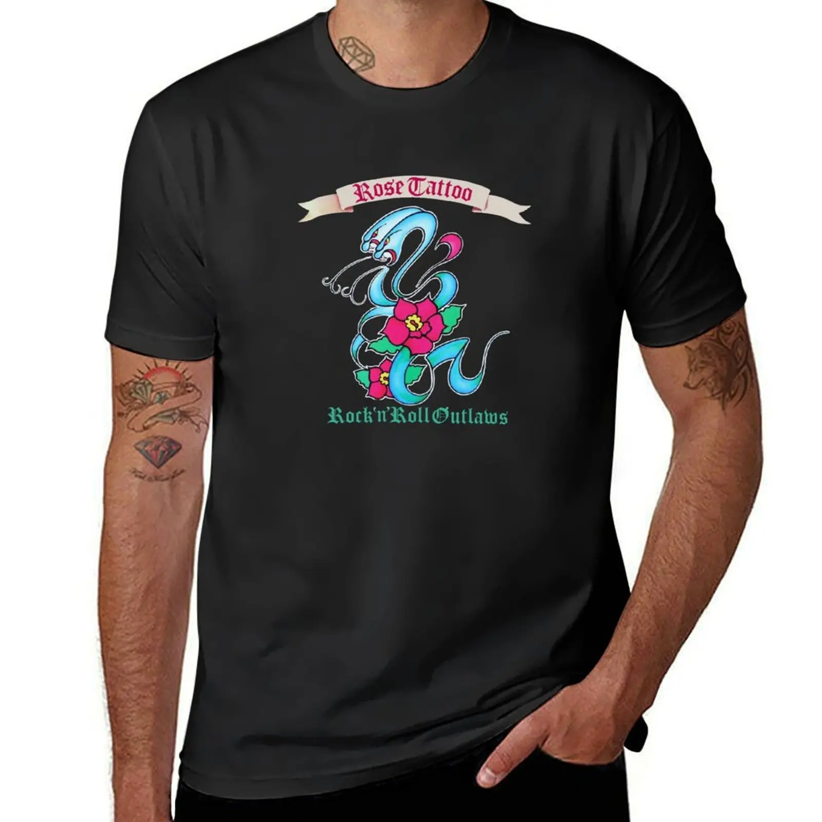 Rose Tattoo T-Shirt funnys plus size tops oversizeds funny t shirts for men