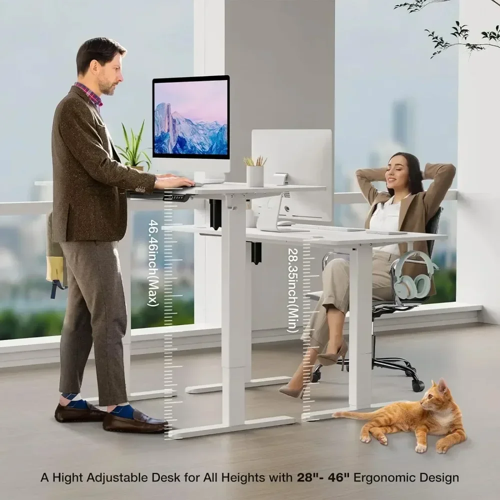 Standing Desk, 40 x 24 in Electric Height Adjustable Computer Desk Home Office Desks Sit Stand up Desk Computer Table with