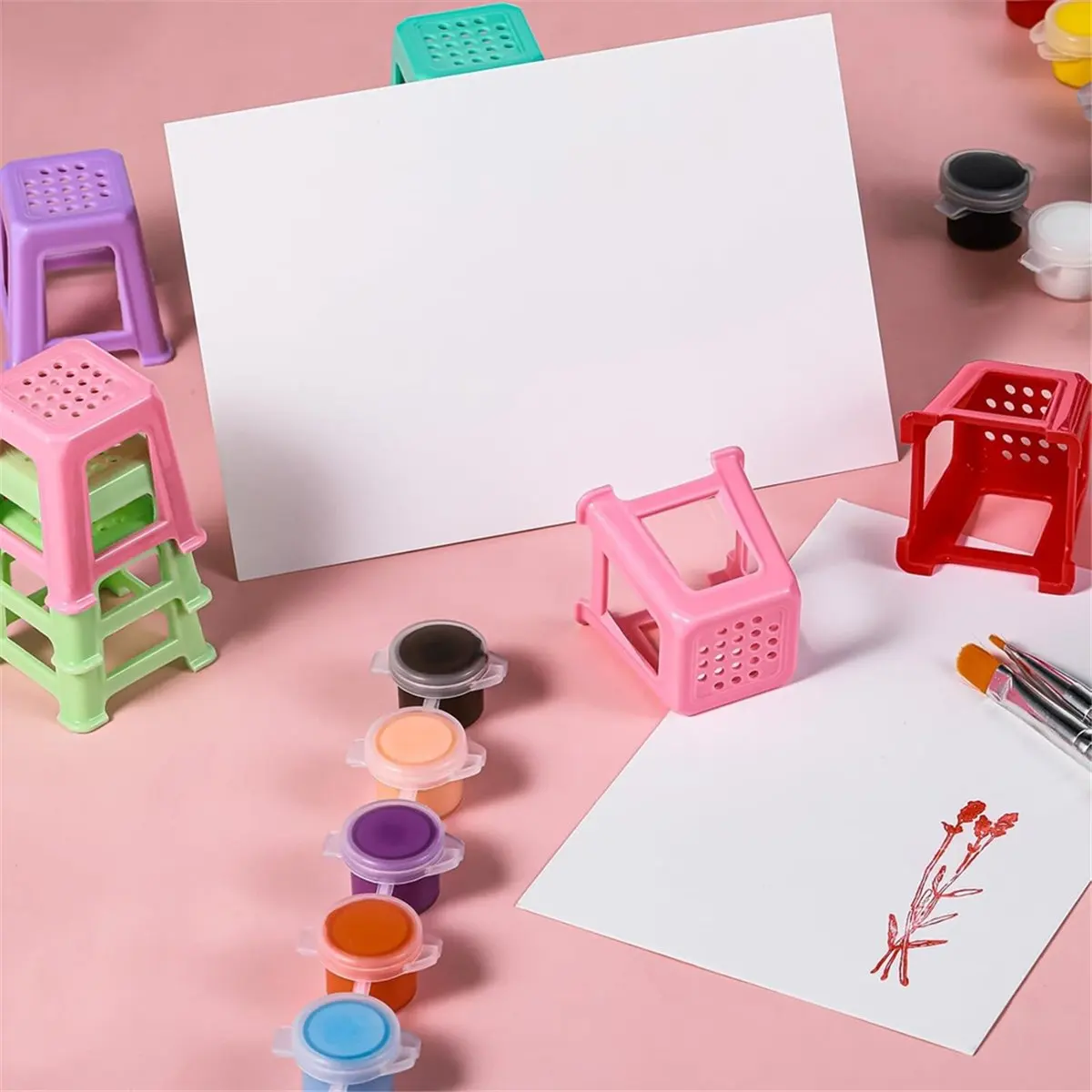 Latest ABBQ-12pcs Canvas Stand for Painting,Plastic Paint Pouring Supplies,Skip Paint Pouring Supplies Tools for Fluid Acrylic