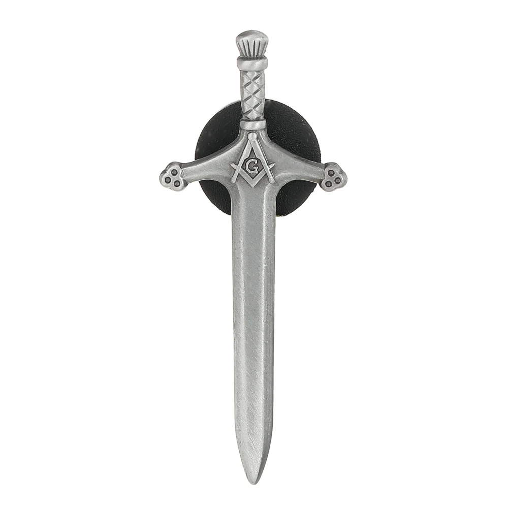 3 Styles Vintage Masonic Emblem Sword Shaped Brooches Sun Lion