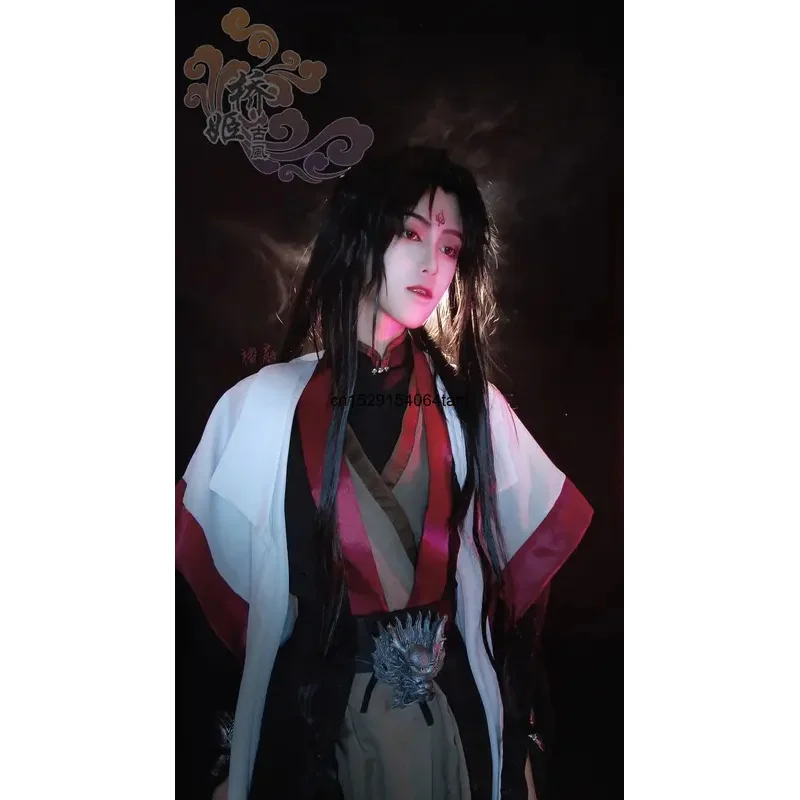 Scum Villain Система самосохранения Liu Qingge Длинный черный хвост 70 см Парик для косплея Синтетические волосы Аниме Хэллоуин Вечеринка Древние