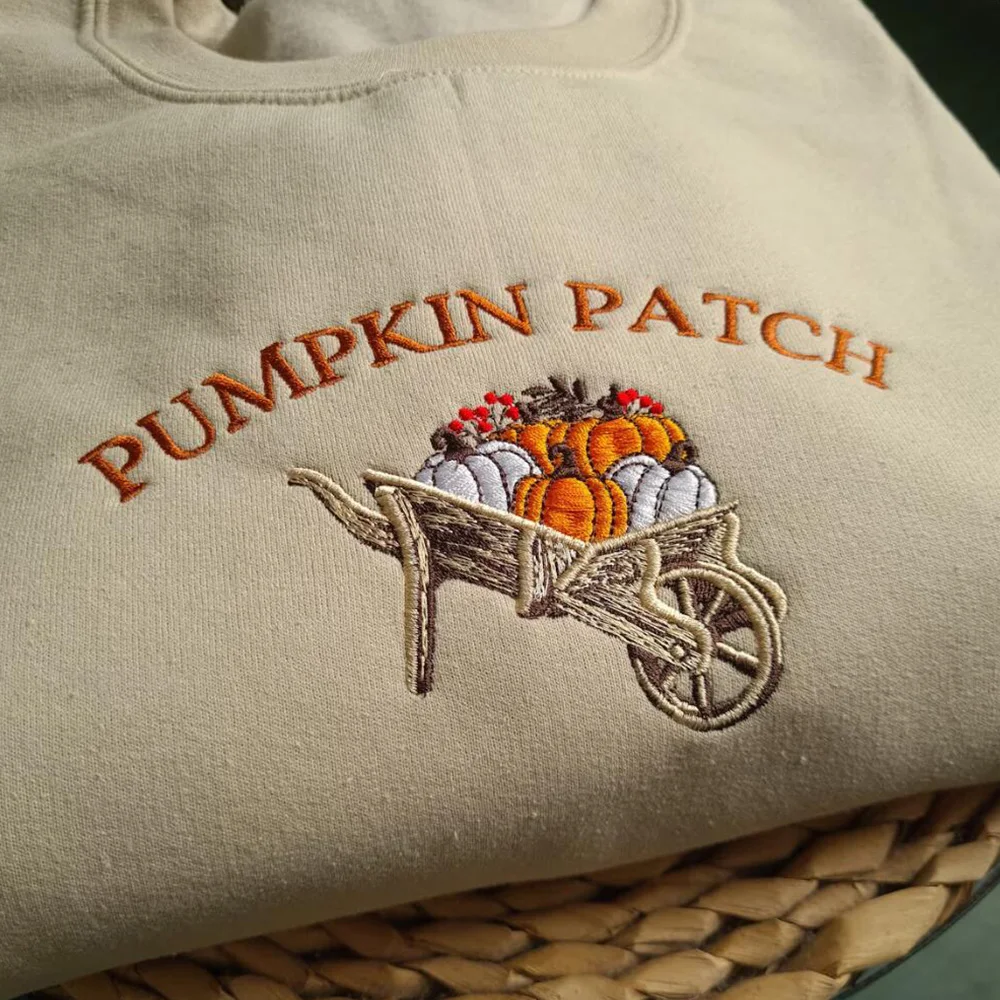 

Толстовки на Хэллоуин с вышивкой тыквы и круглым вырезом, женский свободный толстый флисовый теплый джемпер, винтажный стиль, повседневный пуловер