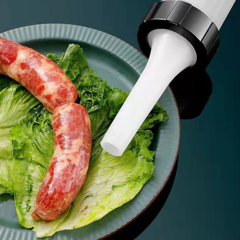 kitchen Manual Homemade Sausage Tools Stuffer Meat Filling Tool Practical Sausage Syringe Funnel Nozzle For Sausage Making