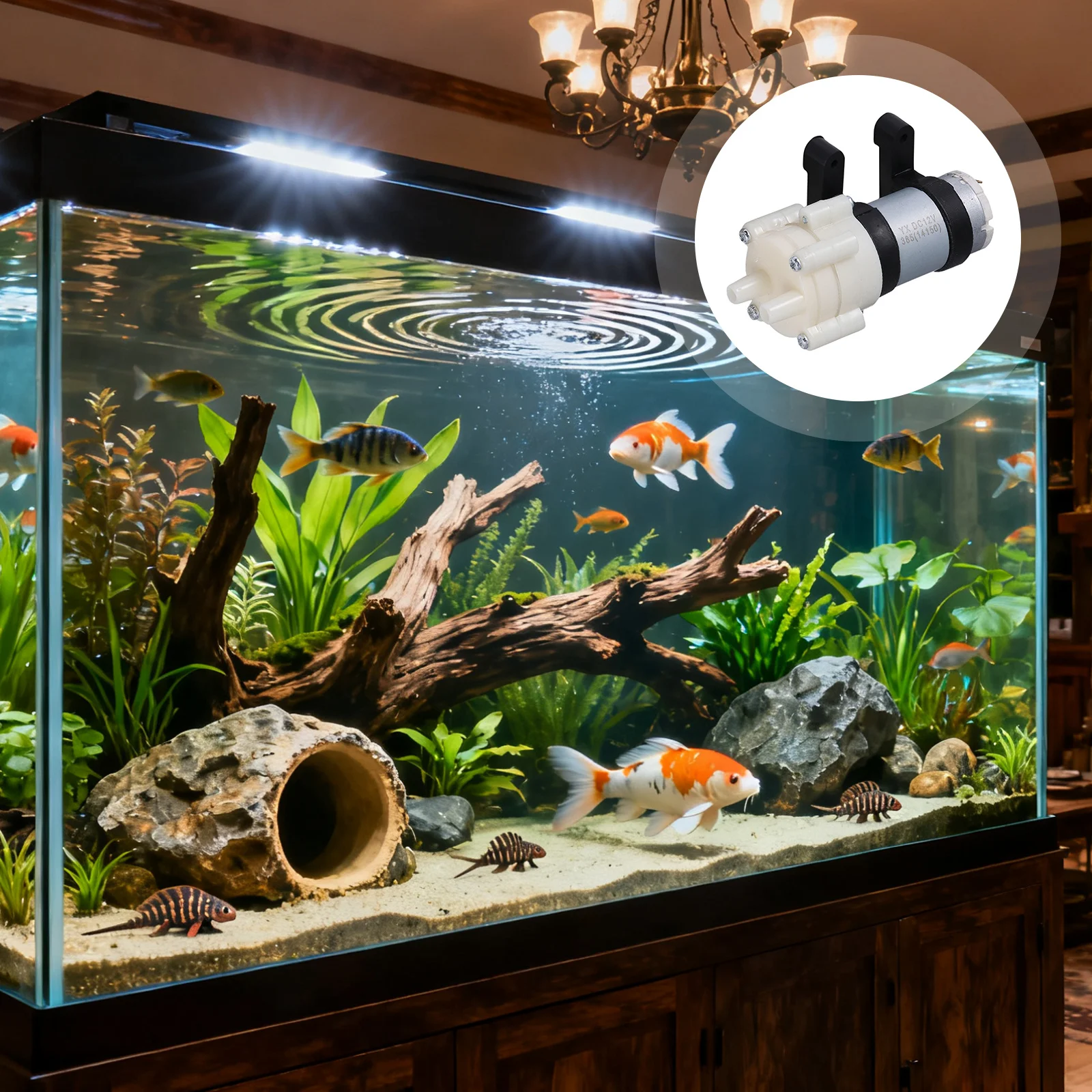 

2Pcs Small Diaphragm Pump Miniature Aquarium Fish Tank Water Circulation Portable Quiet Oxygen Pump Micro Water Transfer