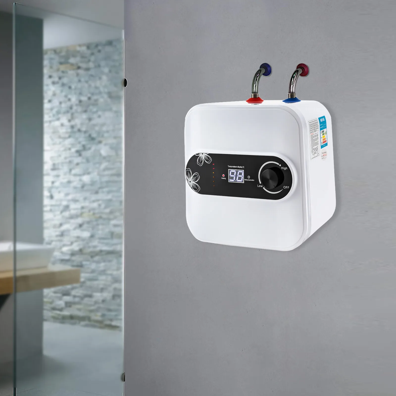 

2.1Gal Capacity Water Heater (10.988.2711.02In) With Energy Efficiency Level 2, Automatic Water Replenishment & Insulation