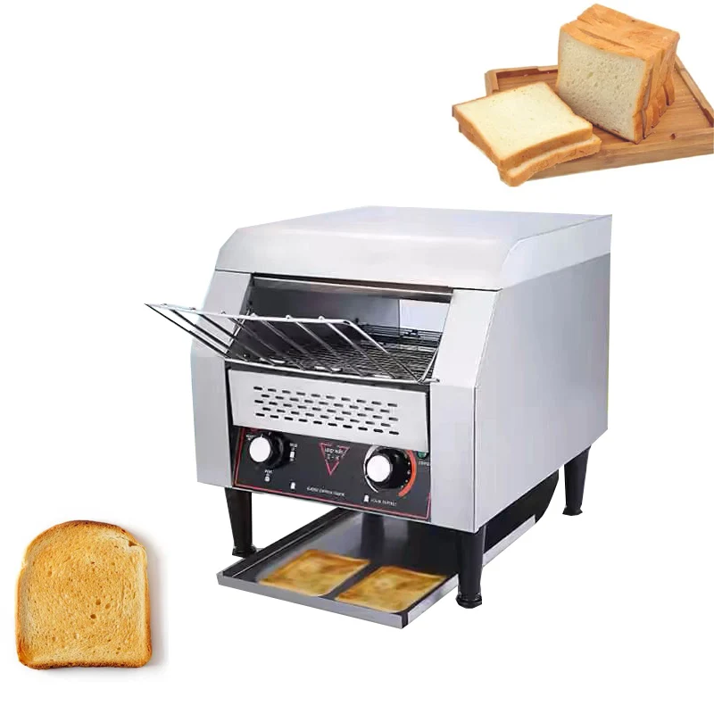 Tostadora transportadora de sobremesa, bollos para hamburguesas, encimera, tostadora para desayuno, tostadora transportadora automática