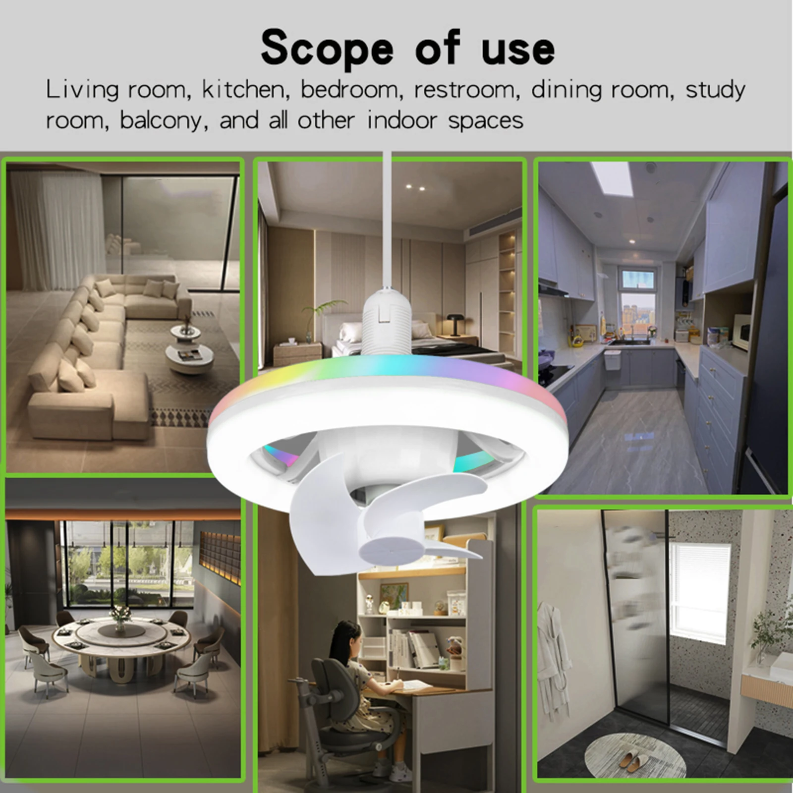 LEDシーリングファン,調整可能な風力速,調光可能,サイレント,オフィス,キッチン,ダイニングルーム,家庭用