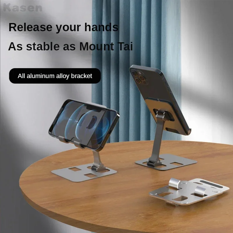 Universal All Aluminum Alloy Foldable Desk Phone Mount Stand For Mobile Phone For Tablet Desktop Metal Holder