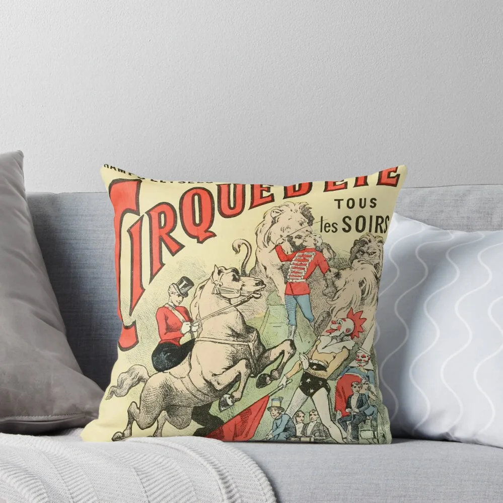 

Vintage French Circus Poster Throw Pillow luxury sofa pillows Embroidered Cushion Cover Pillowcases Cushion Covers Sofa pillow