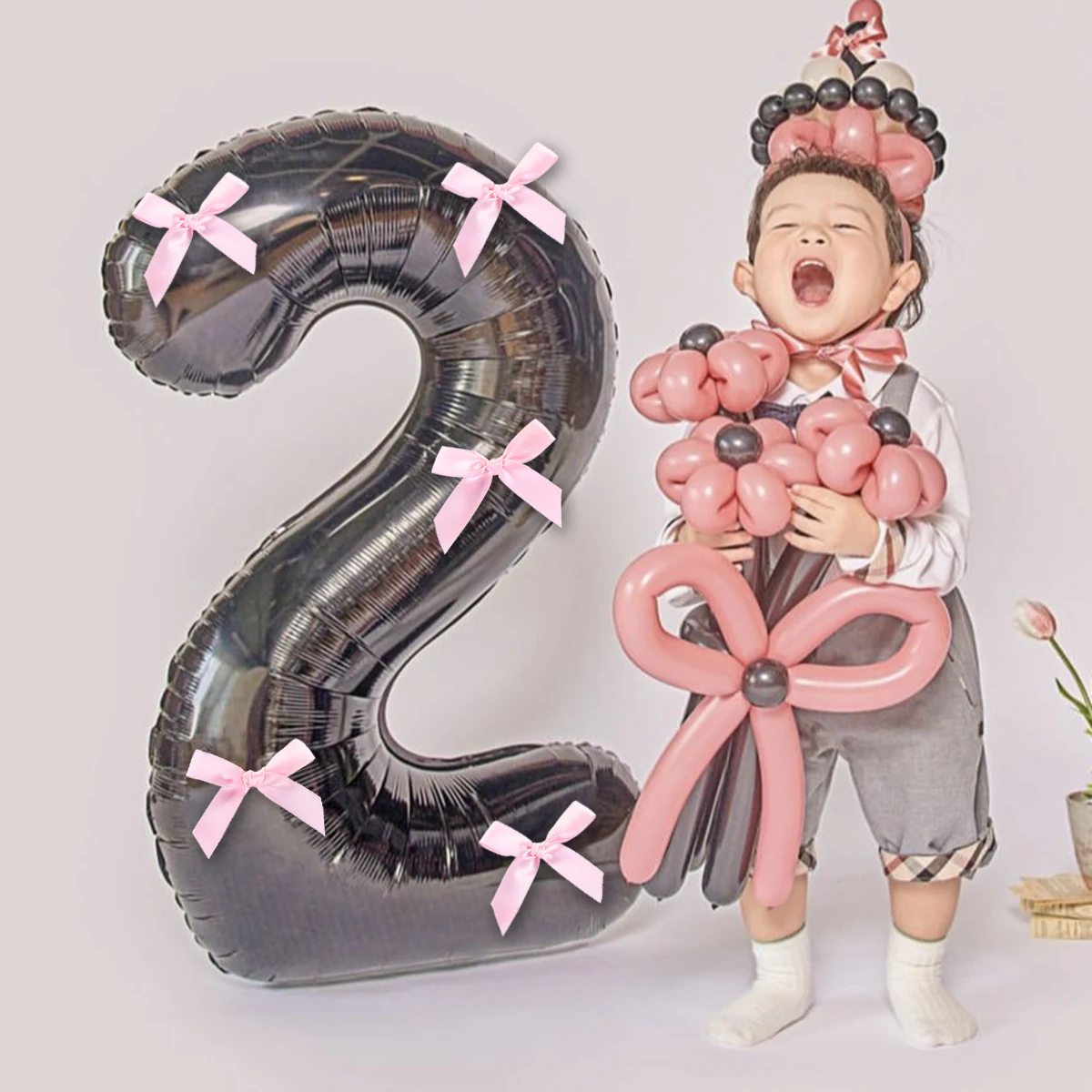 32-calowa kokardka z folii aluminiowej Czarny balon numeryczny 0-9 lat Balony Dekoracje ślubne Globos Przyjęcie urodzinowe