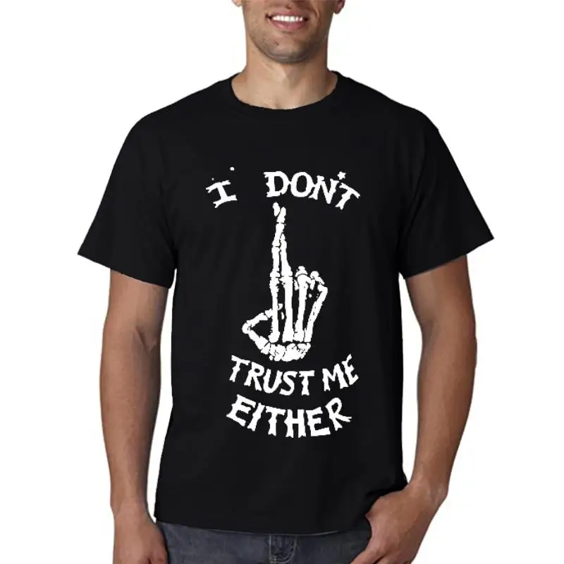 DO0113A 100% cotton shot sleeve cool skull men T shirt casual o-neck I don't trust me print men Tshirt loose tee shirt