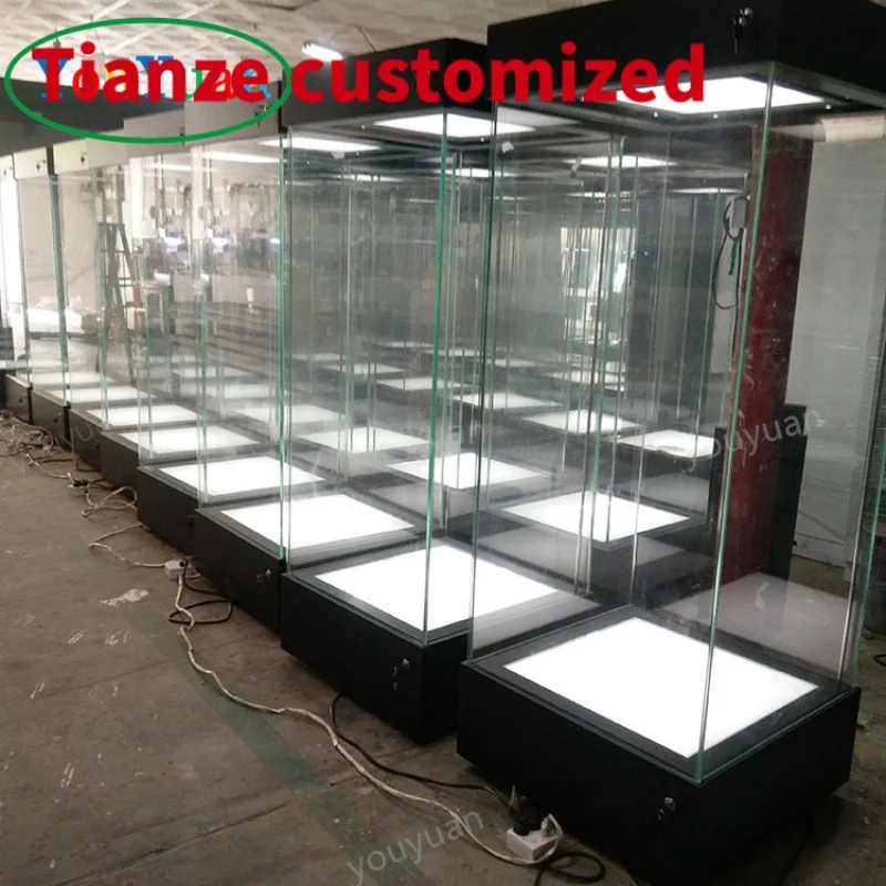 (customized)Customized museum showcases glass retail store shopping mall kiosk perfume wooden museum display cabinet