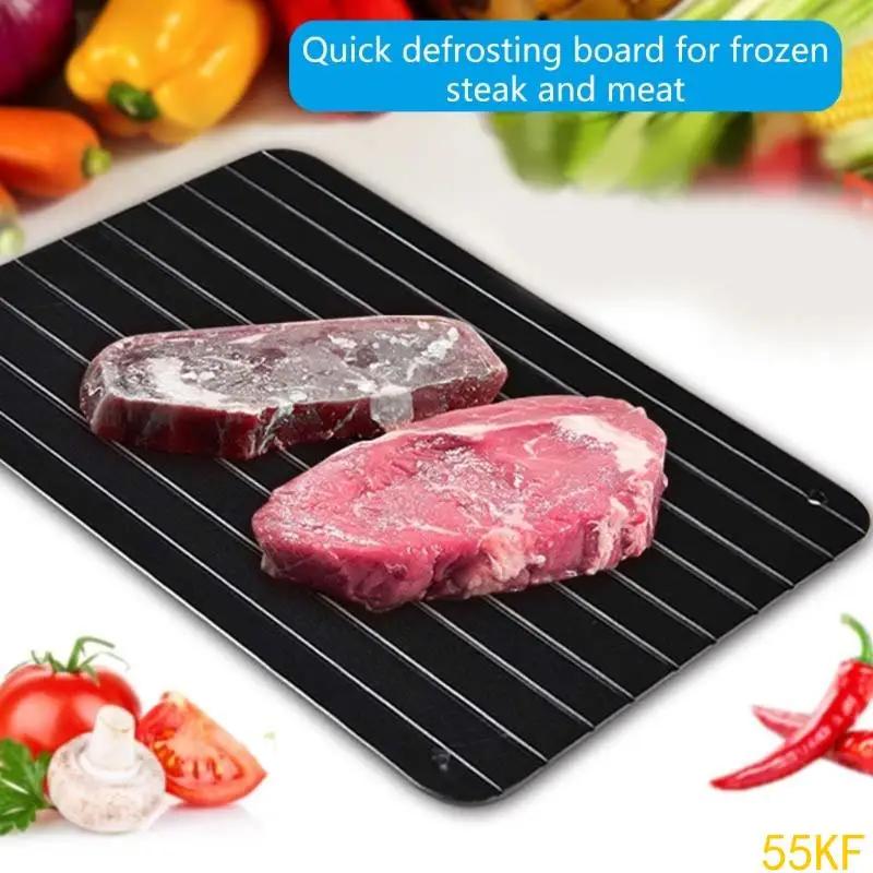 55KF Aluminum Thawing Tray For Frozens Fish Beef Pork Chicken Rapid Thawing Plate Fast Defrosting Board Kitchen Tool view 2