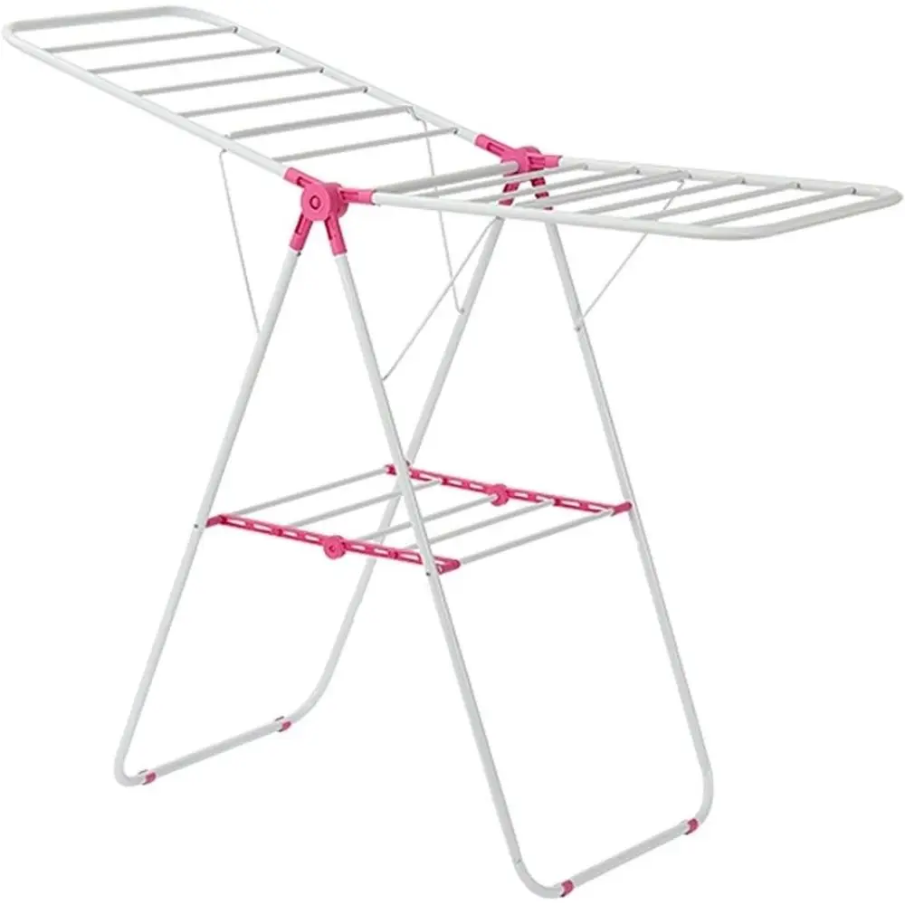 

Складная металлическая сушилка для белья длиной 126 см, идеально подходит для использования в помещении и на улице, легко хранить.