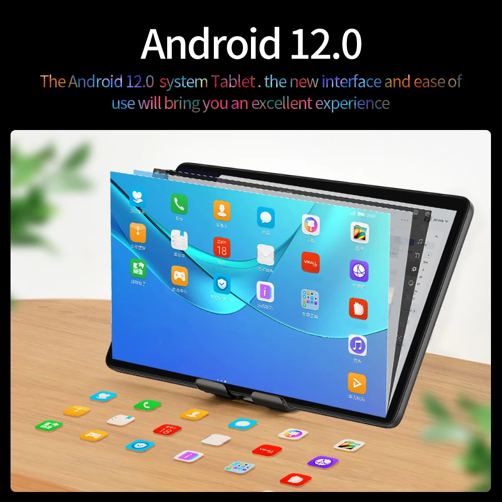 Global Firmware Android 12 Tablet, Rede 4G LTE, Telefone Bluetooth, WiFi, GPS, 10.1 ", 8GB RAM, 128GB ROM, 1280x800 HD
