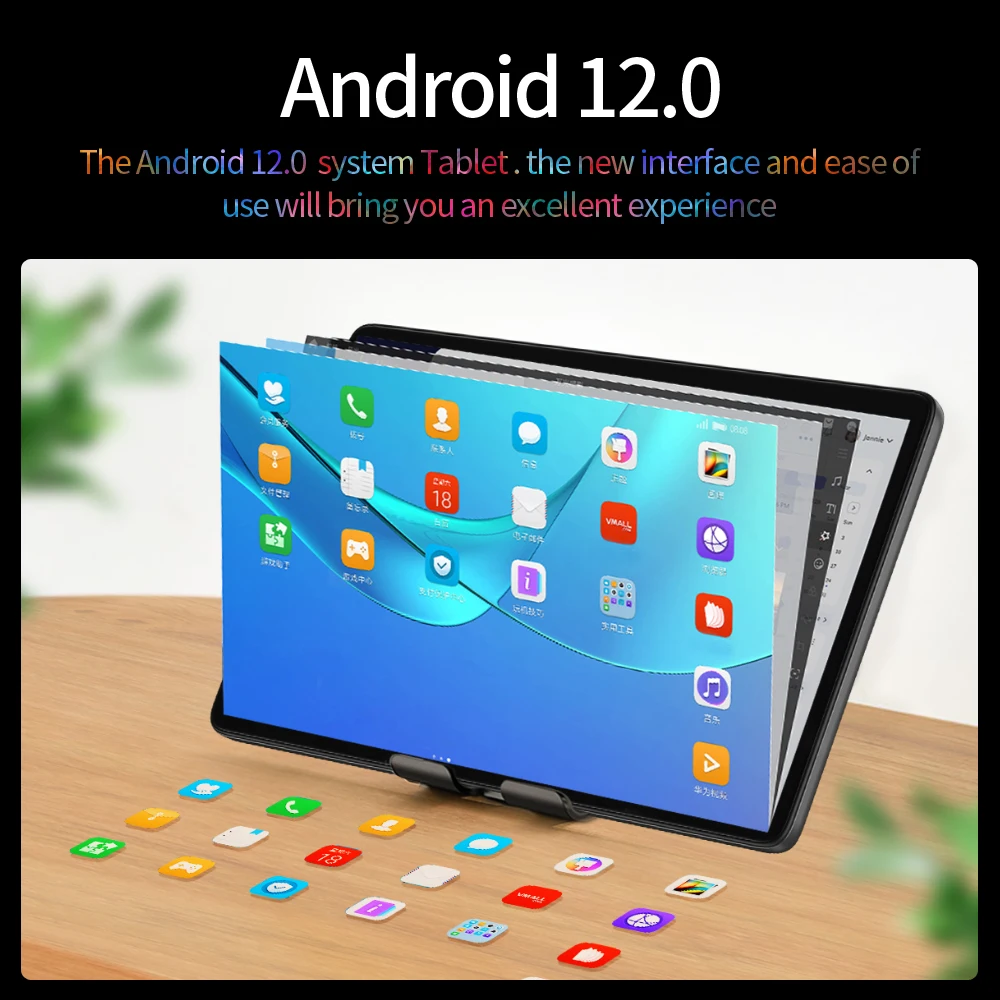 2024 New 10.1Inch 4G LTE 8GB RAM 256GB ROM Android 12 Tablets Phone Call Dual GPS Bluetooth WiFi Google Tablet PC