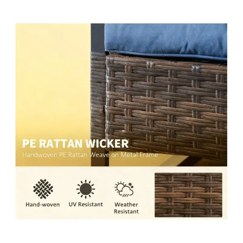 Outdoor Wicker Patio Rocking Conversation Set with Cushions and Table