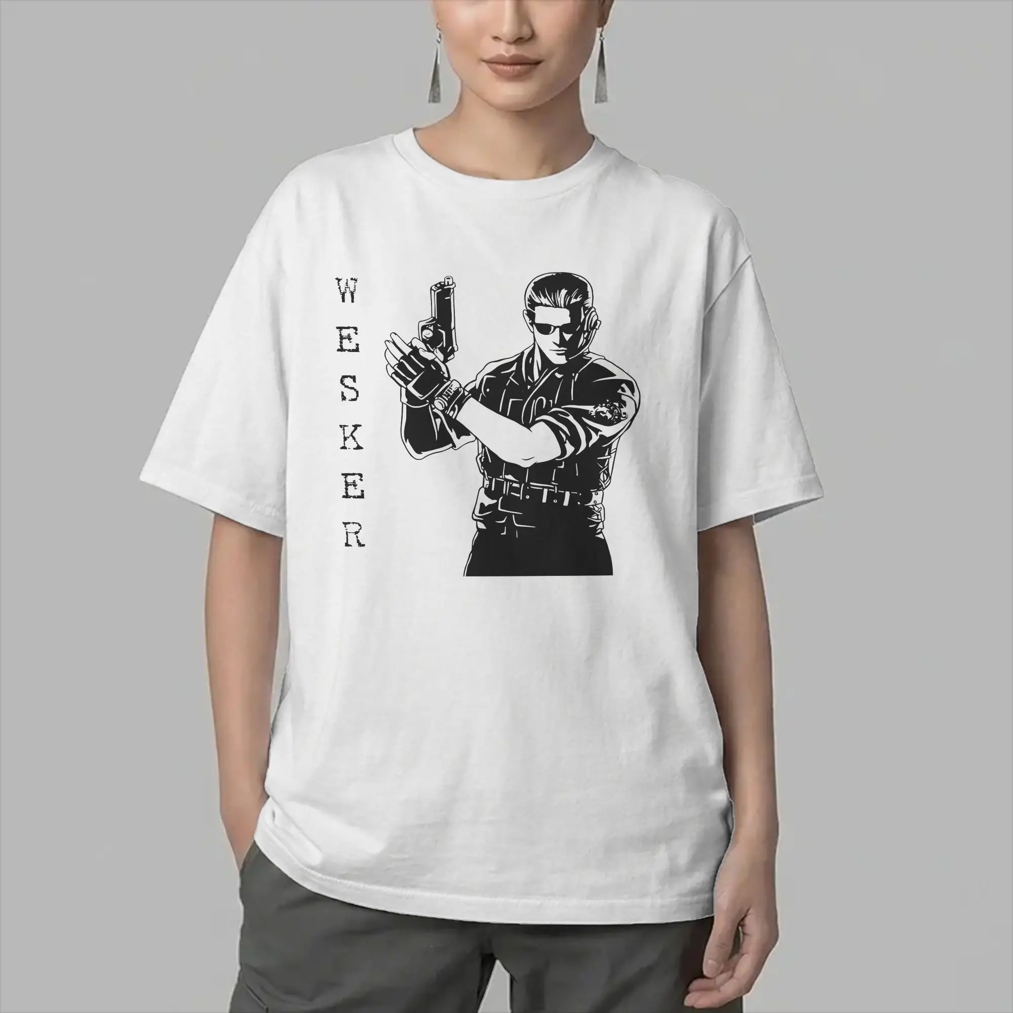 Albert Wesker Men's T Shirts  Vintage Tees Short Sleeve Round Collar T-Shirt Pure Cotton Party Clothes
