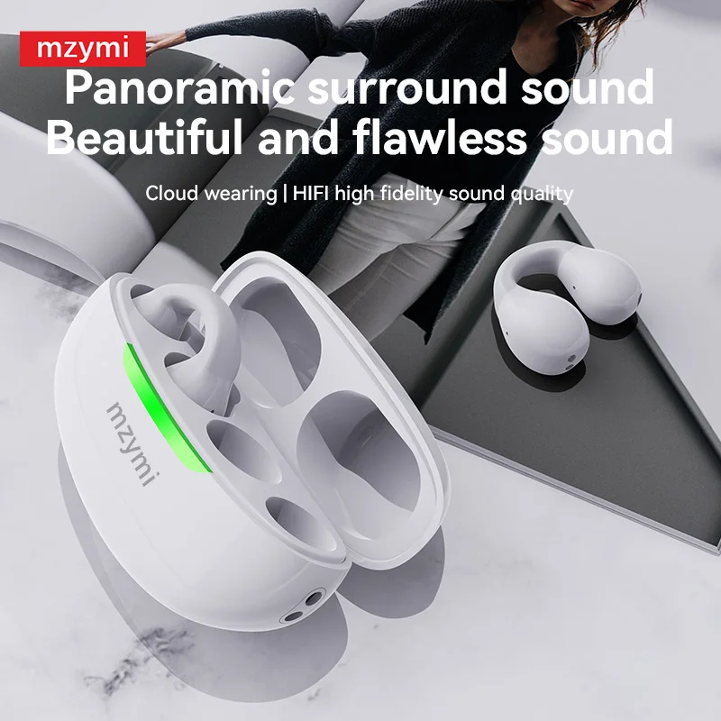 

mzymi Earclip TWS Wireless Earbuds K10 Bluetooth 5.3 Earphone Bone Conduction Sport Headset Waterproof Headphone For XIAOMI