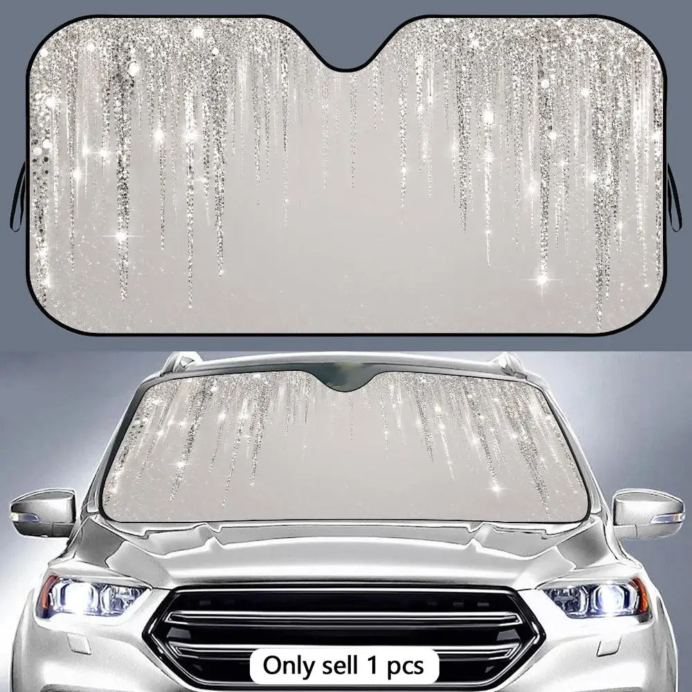 

Glittering Ice Falls Sun Visor Portable Car Windshield Sun Shade UV Protection and Heat Insulation for Front Window