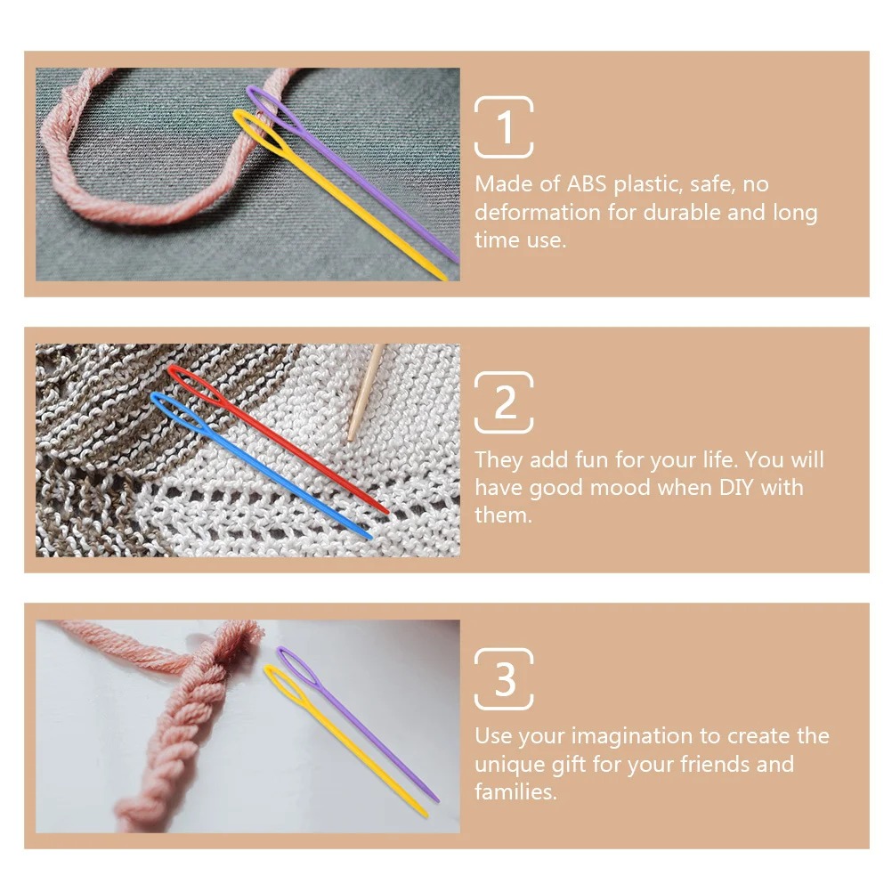 

1000pcs Plastic Needles For Yarn Sweater Knitting Supplies Diy Craft Tool Safety Needles Handmade Sewing Learning Tools