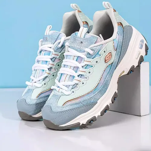 Skechers 여성용 레트로 팬더 슈즈, 대비색 패션, 두꺼운 밑창, 하이 캐주얼 러닝화, 쿠션 스니커즈 