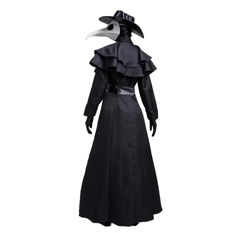 

qq38Carnival Halloween Couples Plague Doctor Costume Middle Ages War Nurse Bird Beak Playsuit Cosplay Fancy Party Dress