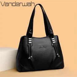 Soft Leather Luxury Handbags Women Bags Designer 3 Layers Shoulder Crossbody Sac Ladies Large Capacity Shopping Messenger Tote