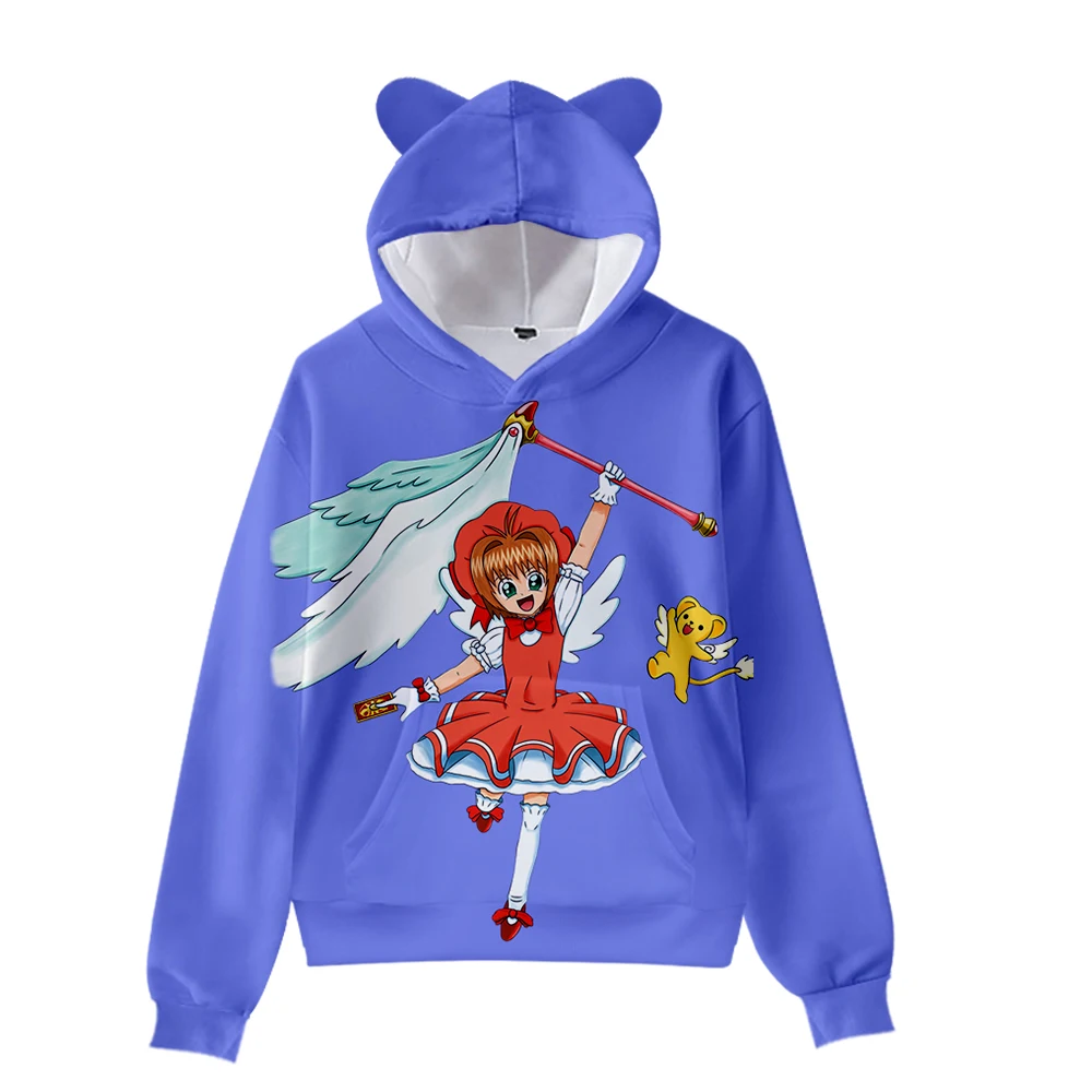 

Men hoodie Hot Sale Cardcaptor Sakura Cat Ear Hoodie Kawaii Hoodies Cosplay Hoody Hip Hop Pullover 100%Polyester Tops Womens Gir