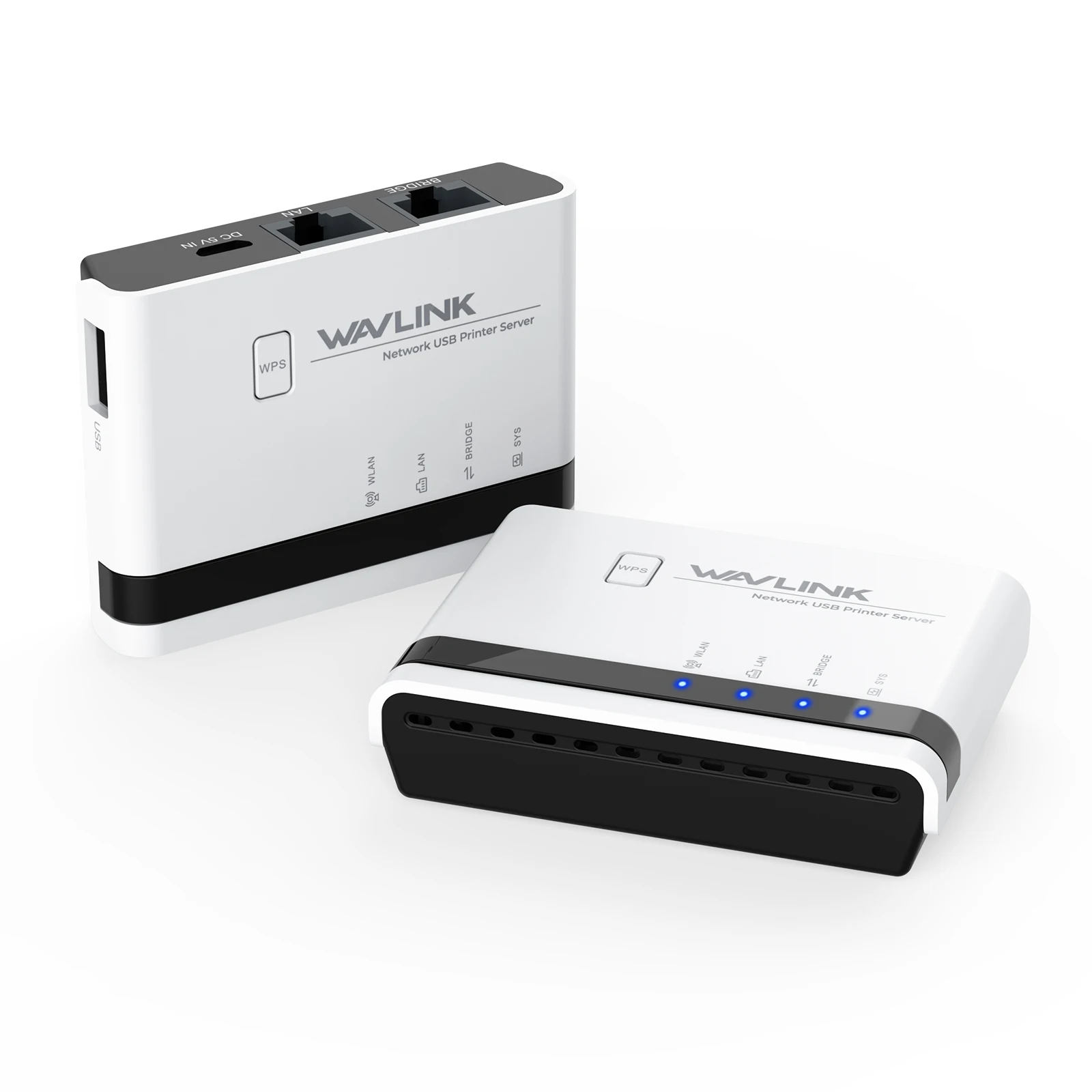 Wavlink Wireless USB Printer Server 10/100Mbps Ethernet to USB2.0 Network LPR Print Server/2.4G WiFi Standard Networking Adapter