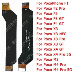 Piezas de repuesto para Xiaomi Poco Phone F1 F2 F3 F4 GT M3 M4 Pro 5G X3 NFC X4, reparación de placa base, Cable flexible de repuesto