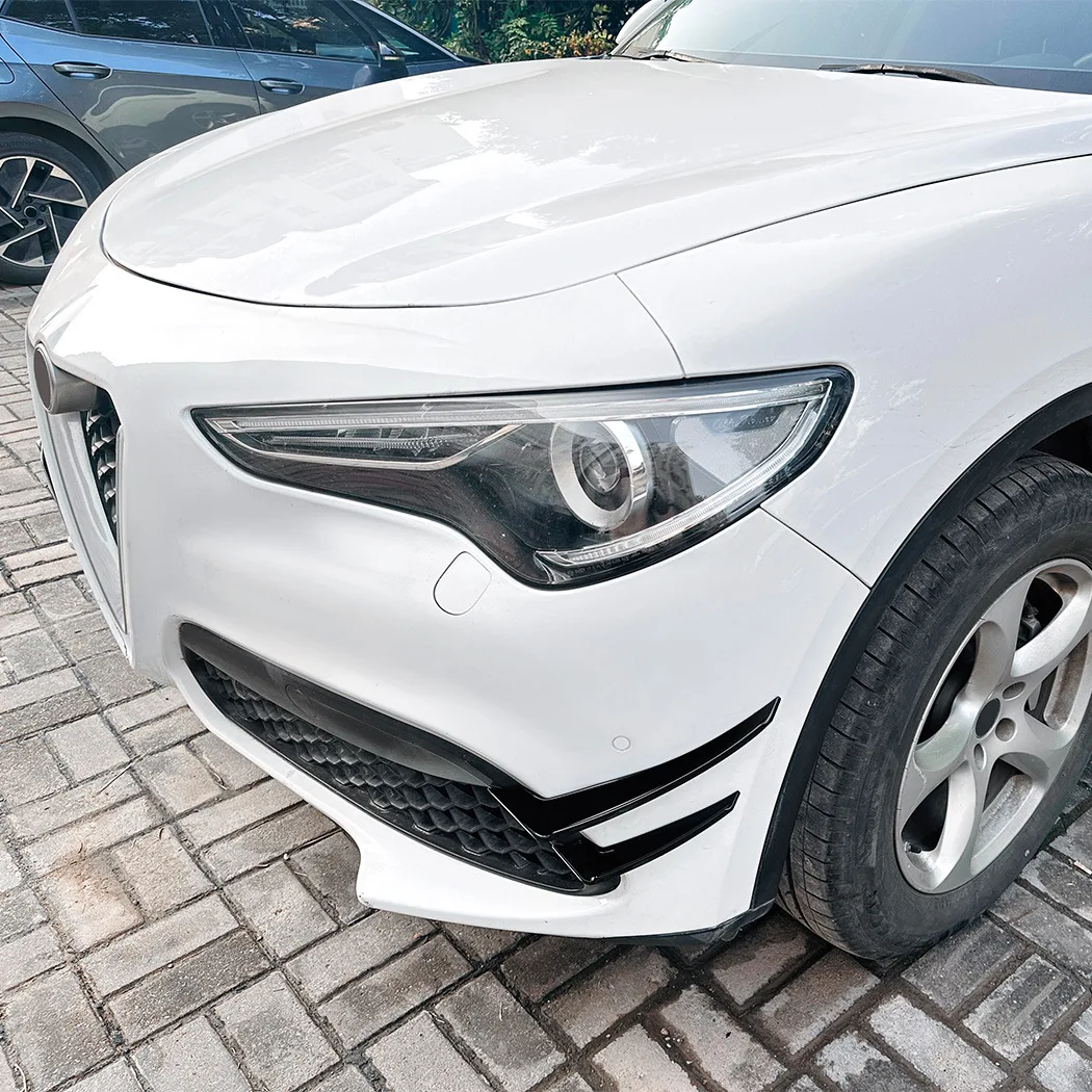 

FOR Alfa Romeo Stelvio 2017+Gloss Black front bumper air knife tuyere grille Car tuning accessories