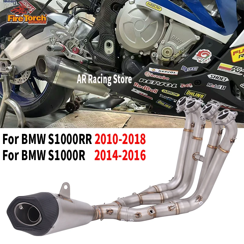 Slip-On-Auspuffanlage für BMW S1000RR 2010 - 2018 S1000R 2014 - 2016, komplettes Motorrad-Auspuffsystem mit Frontrohr und Schalldämpfer