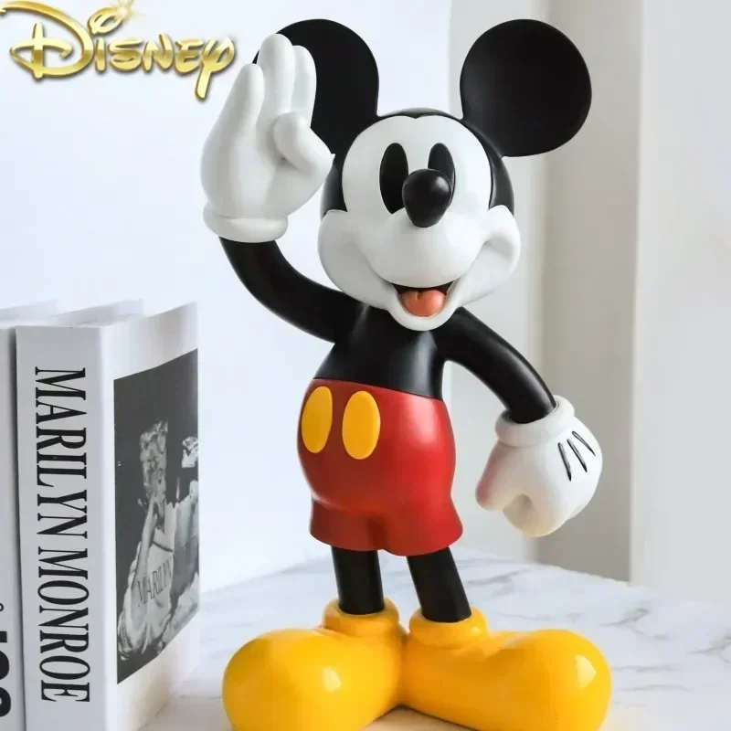 Estatua de modelo de moda de Mickey Mouse de Disney, figura de dibujos animados de 43cm, muñeco de resina de Mickey, juguetes de decoración, regalo, adorno para habitación de niños