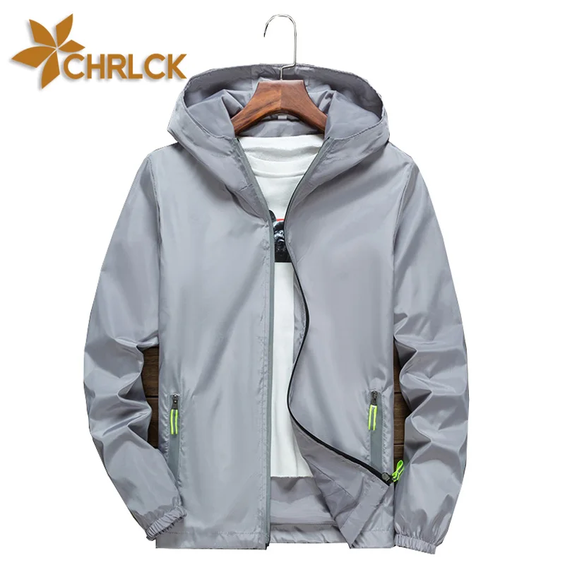 CHRLCK Men\'s Hiking Camping Breathable Jacket Women Reflective Sun Protection Clothing Unsiex Large Size Outdoor Windbreakers