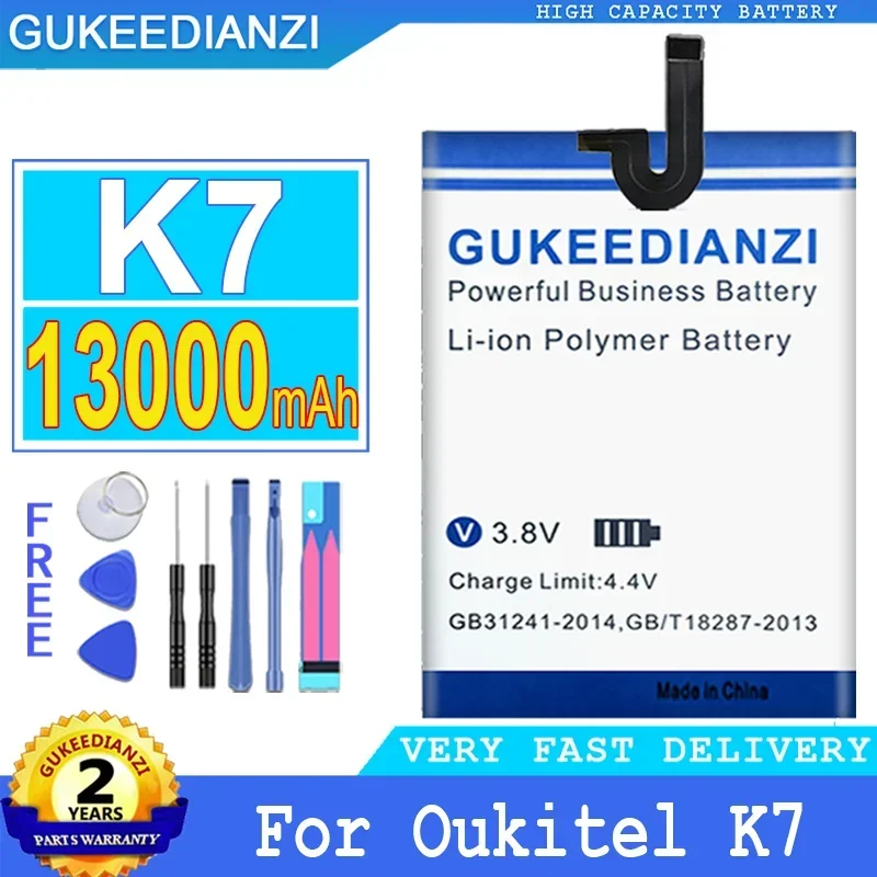 

Запасной аккумулятор GUKEEDIANZI для OUKITEL K7 K 7 Power K7Power, 13000 мАч, смартфон, высокое качество