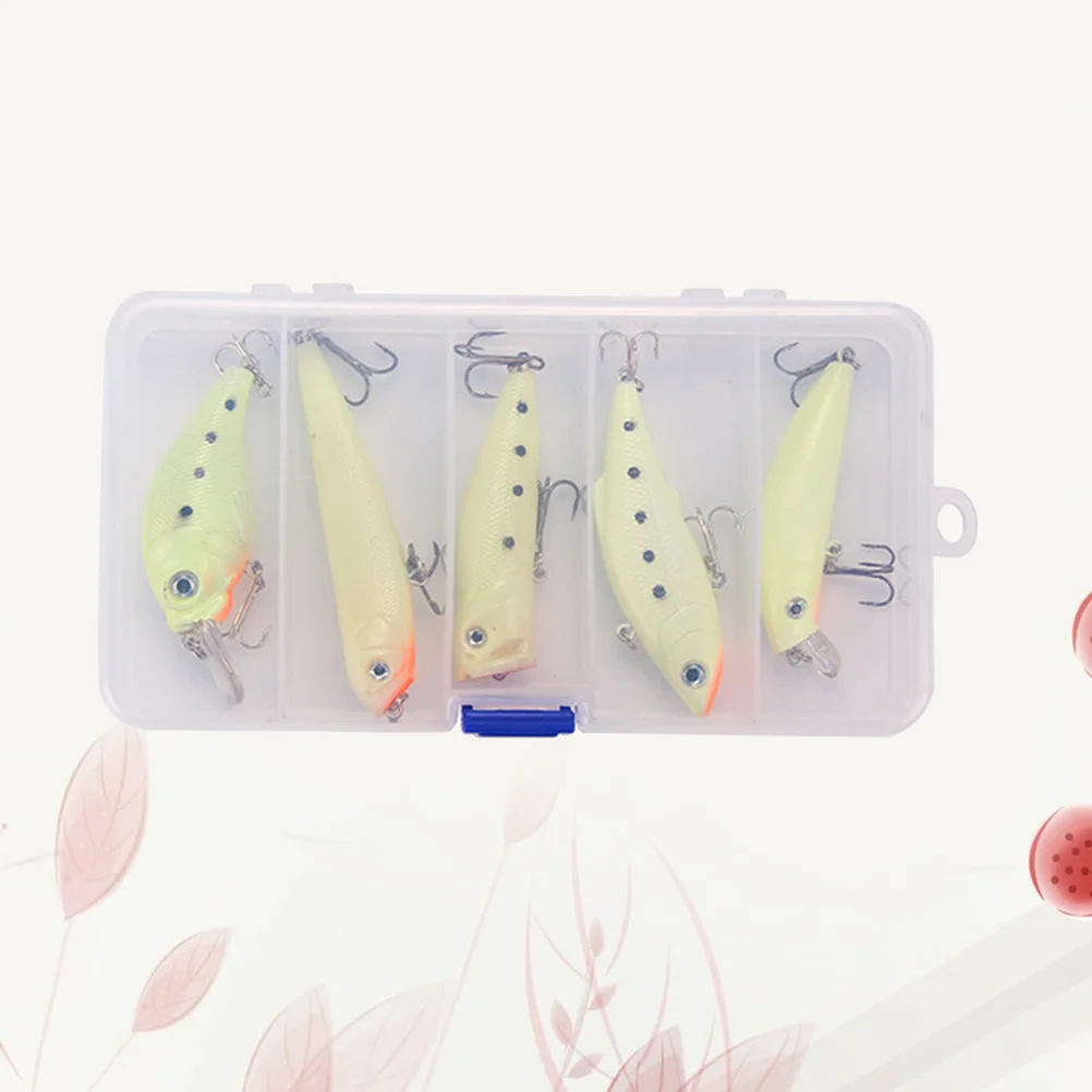 

5pcs Luminous Hard Bait 3D Fish Shaped Bionic Fishing Lures Life-Like Simulation Baits For Outdoor Freshwater Saltwater Fishing
