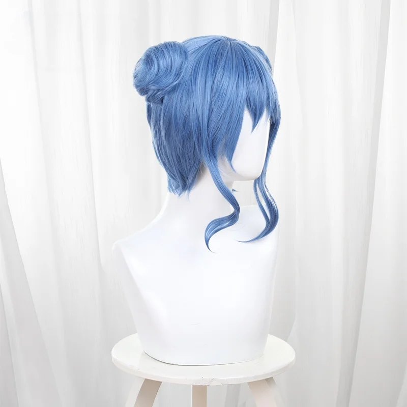 Fairy Tail Chinese Style Juvia Lockser Cosplay Costume Hair Headwear Short Blue Wig