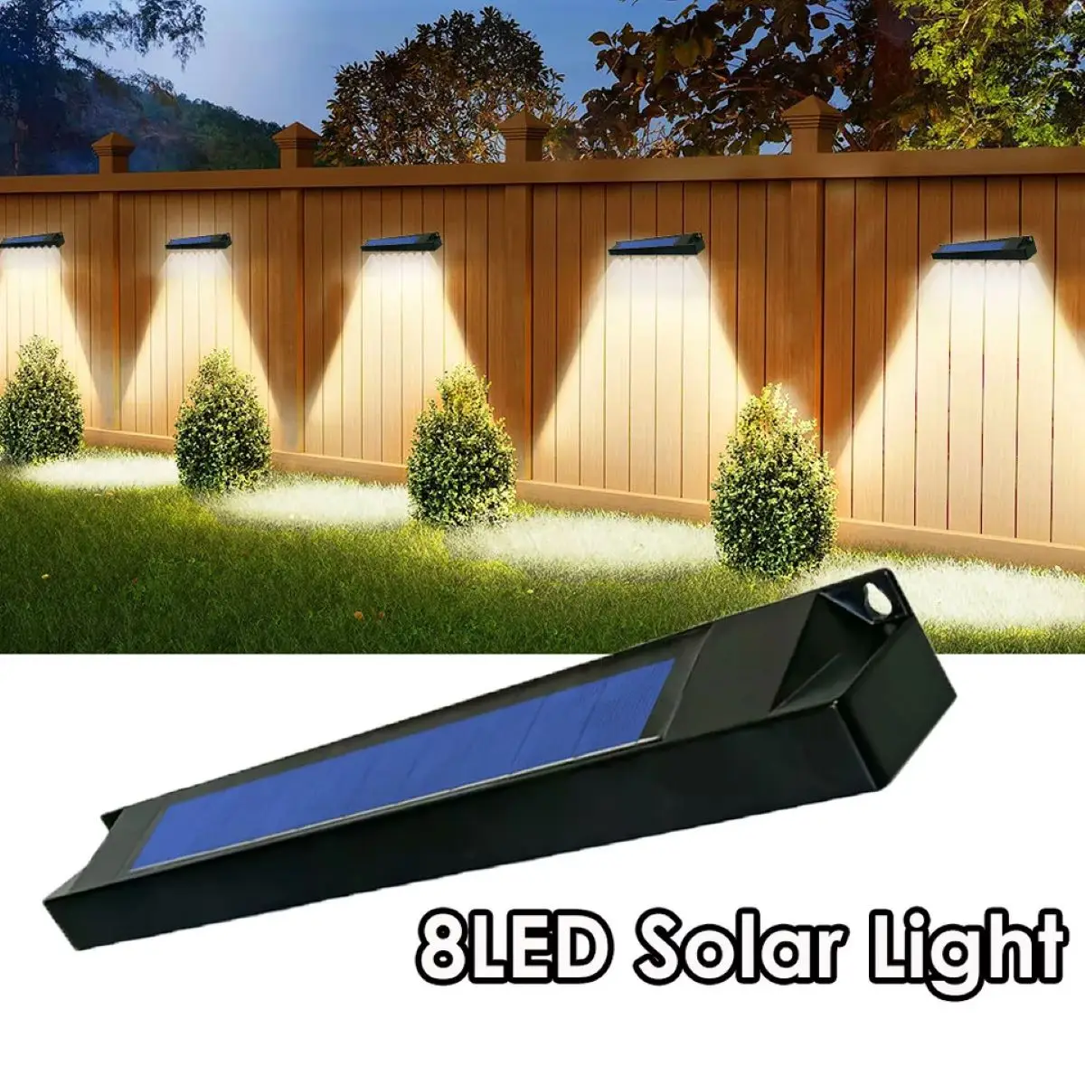 

4/8LED 1pcs Solar Fence Light Waterproof Outdoor Path Garden Terrace Path Wall Light Warm Light White Light