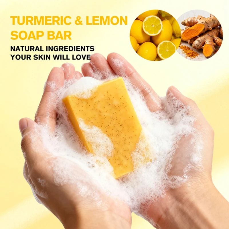 

Turmeric Soap Lemon Acids Handmade Soap Kojic Acid Soap Natural Skincare Bar For Moisturizing Exfoliating Body Face Soap New