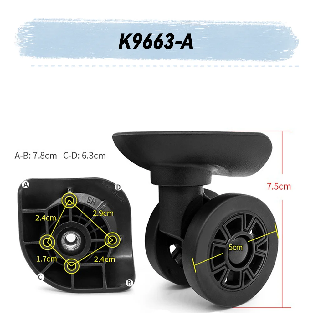 For HINOMOTO Universal Wheel Replacement Suitcase Rotating Smooth Silent Shock Absorbing Wheel Accessories Wheels Casters