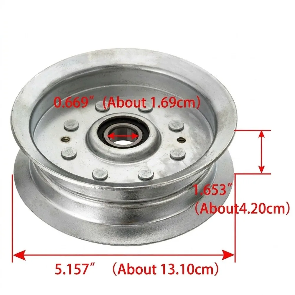 For GY22082 GY20629 Compatible Idler Pulley Single Groove White Zinc Metal For Lawn For mower Replacement Part