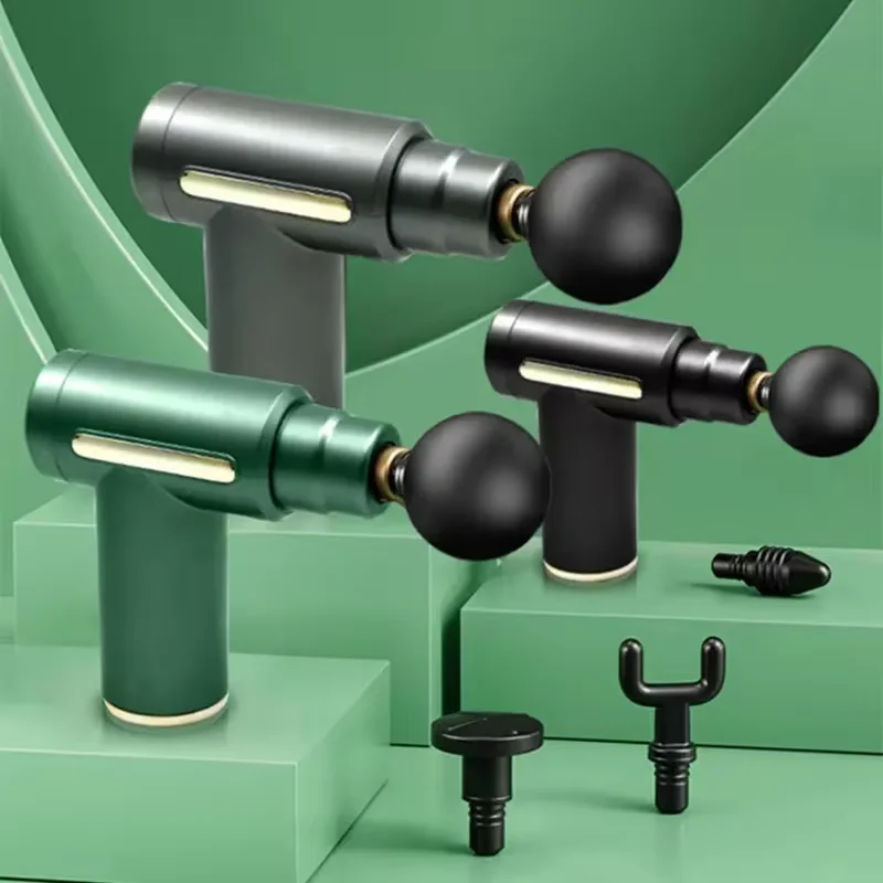 

НОВЫЙ многоцветный портативный фасциальный массажный пистолет, электрический перкуссионный пистолет-массажер для релаксации тела с 4 сменными массажными головками