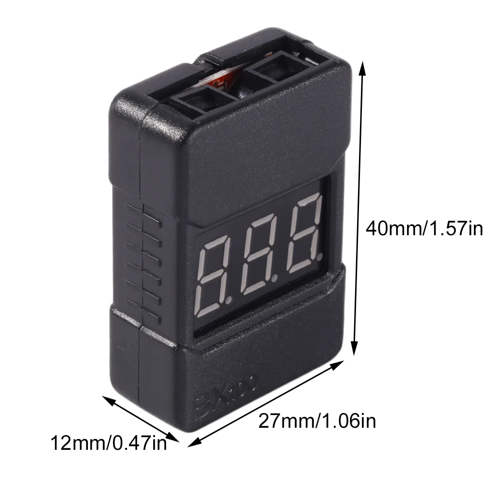 BX100 Batteriespannungstester – 1–8S Lipo-Niederspannungsalarm mit LCD-Display für RC Drone FPV Racing-Modelle