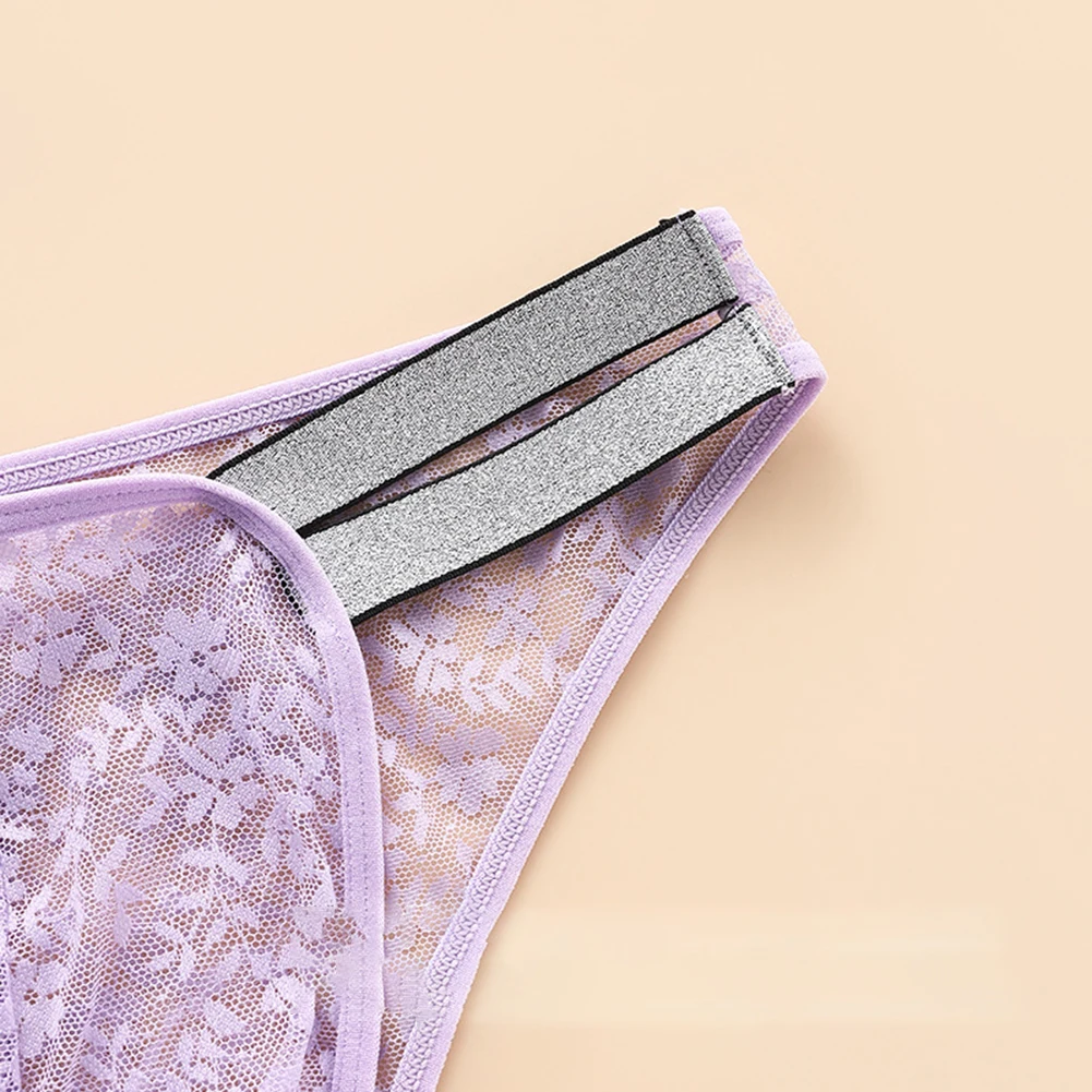 

Stretch Skin Friendly Men Jacquard Lace See Through Briefs Shorts Bikini Underwear Fashion Man Intimate Panties